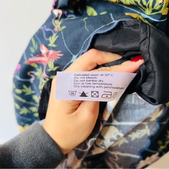 AGUA BY AGUA BENDITA Barbara Paradiso Ruffle-Trim Poplin Midi Dress Size M - Picture 9 of 9